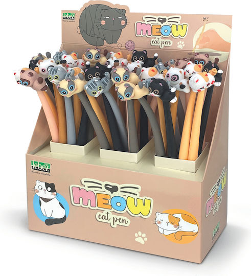 Lebez Flexible Cat Stickers Στυλό Ballpoint 36τμχ