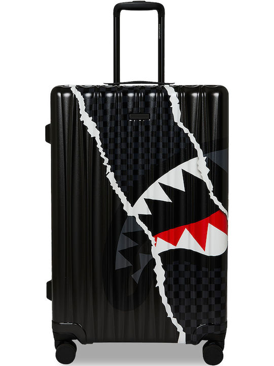 Sprayground Shark Slash Large Hard Black Suitcase Height 75cm
