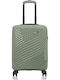 Paulter Cabin Hard Green Travel Suitcase with 4 Wheels Height 55cm