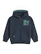 Kinder-Sweatshirt Strickjacke mit Kapuze Blau