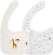 Interbaby Waterproof Fabric Baby Bib with Hoop & Loop Fastener Beige 2 Pieces