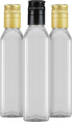 Marasca Square Clear Μπουκάλι 250ml Ελαιόλαδο Βάμματα Κρασί Χυμό