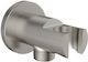 Spiral Water Supply Round Telephone Holder Brushed Nickel
