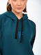 Women's Sweatshirt Hooded Petrol