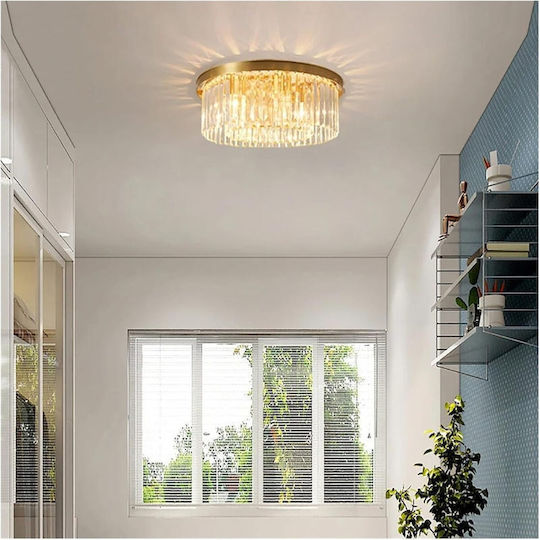 Candelabru De Tavan Cu Cristale LED Compatibil Cu Masa De Dining Lumini Suspendate Decor Pentru Casă 80cm