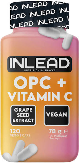Inlead Nutrition OPC + Витамин C Витамин за Укрепване на Имунната Система, Кожата & Антиоксидантно Действие Inlead Nutrition 120 Капсули