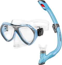 Aquaspeed Kids Silicone Diving Mask with Snorkel Light Blue Aquaspeed Kids Silicone Diving Mask with Snorkel Light Blue