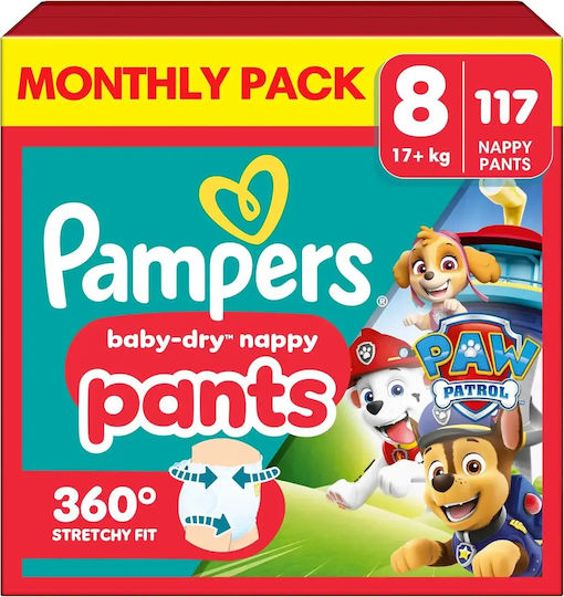 Pampers Pampers Windelhosen Paw Patrol Monatspackung Nr 8 Für 17+kg 117 Stück
