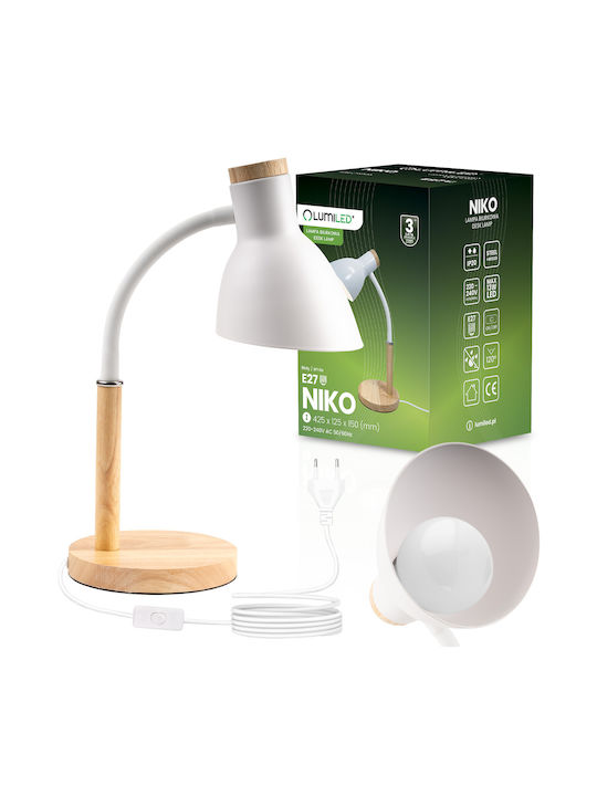 Table Lamp School Decorative Design Table E27 Niko White Illuminated