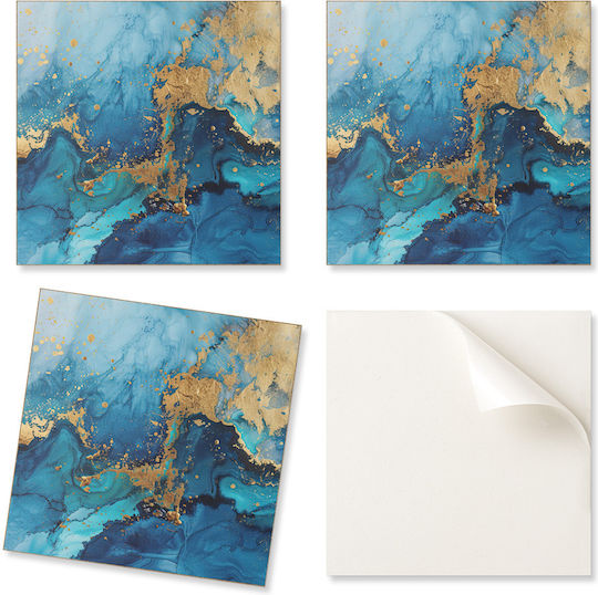 Vinyl Tiles Kitchen Or Bathroom Decoration Abstract Water Pattern 4x50x50 Pieces