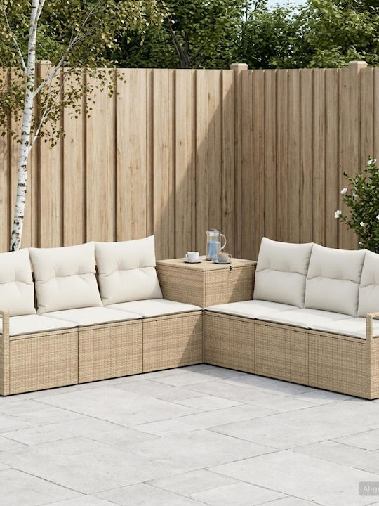 Γωνιακός Καναπές Εξωτερικού Χώρου Rattan