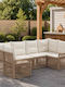 Corner Outdoor Sofa Rattan with Cushions 70.5x62x70cm