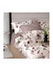 Pucioasa Set Huse Pentru Pilote 200x220cm Dublu Cu 2 Fețe De Pernă & 1 Cearșaf Roses And Butterflies