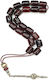 Roloi Komboloi Worry Beads with 21 Beads Made of Resin Length 30cm Burgundy