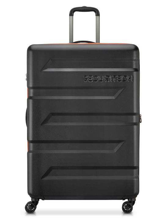 Securitech by Delsey Valiză de călătorie mare rigidă Black înălțime 81 cm