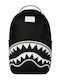 Sprayground School Backpack Junior High-High School Backpacks SHARK CENTRAL White Stencil Shark Black Nylon