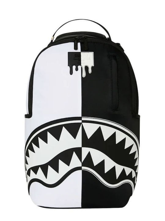 Sprayground Schulranzen Rucksack für Junior High-High School Shark Central Schwarz Weiß Stencil