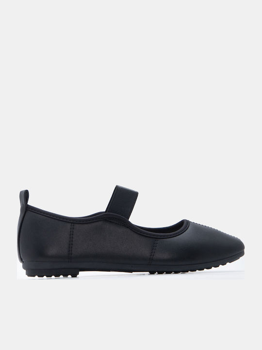 Women's Pointed Toe Ballerina Shoes In Black Colour