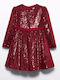 Mädchenkleid mit Pailletten Rote