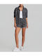 Langärmeliges Damen Denim Hemd Grau