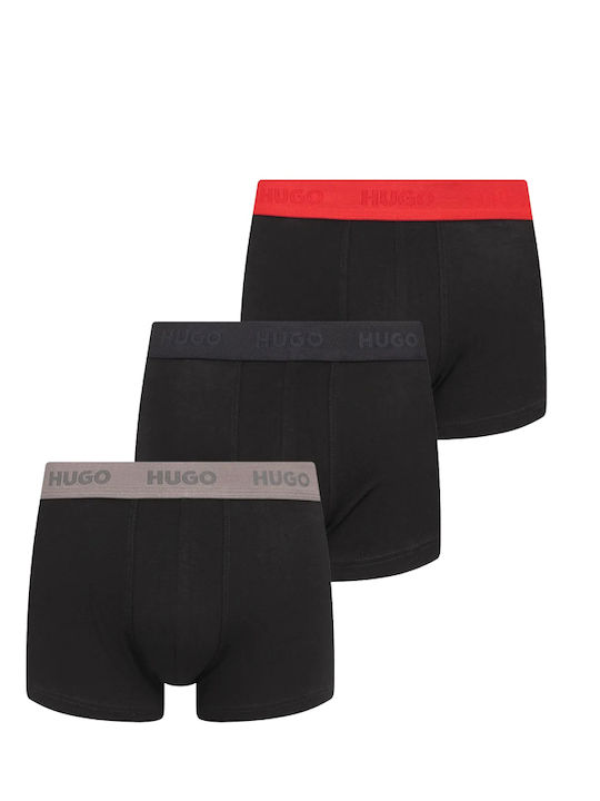 Hugo Men's Boxers Red- Black- Khaki 3Pack