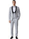 Men's Groom's Suit with Vest Light Grey