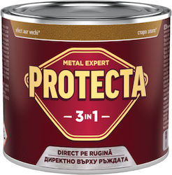Protecta 3-в-1 Метално Цвят Черни Метали Конвертор На Ръжда Грунд Декоративно Покритие В Една Кутия Може Да Се Нанася Директно На Ръжда Лъскаво Покритие 0.5л Старо Злато