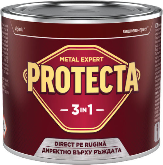 Protecta 3-в-1 Метално Цвят Черни Метали Конвертор На Ръжда Праймер Декоративно Покритие В Една Кутия Може Да Се Нанася Директно На Ръжда Блестящо Покритие 2.5л Черешово Червено