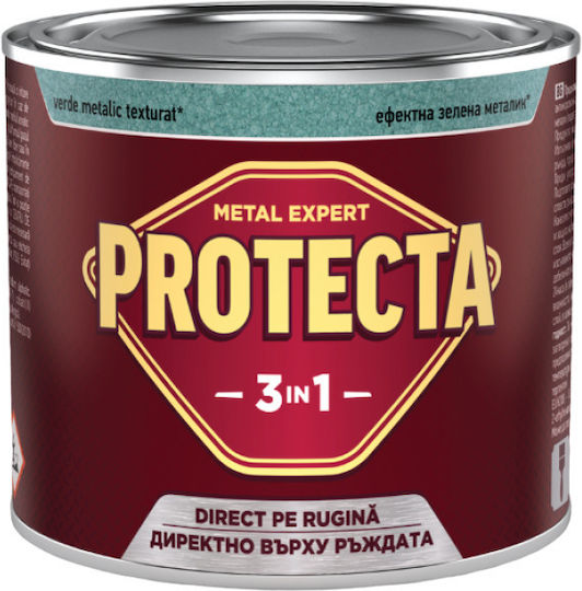 Protecta 3-в-1 Метално Цвят Черен Метал Ръжда Конвертор Праймер Декоративно Покритие В Една Кутия Може Да Се Нанася Директно На Ръжда Лъскаво Покритие 2.5л Впечатляващ Металически Зелен
