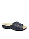 Anatomische Leder Damen Hausschuhe Blau