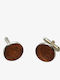 Phos & Gaia Cufflinks Made of Wood in Bronze Colour