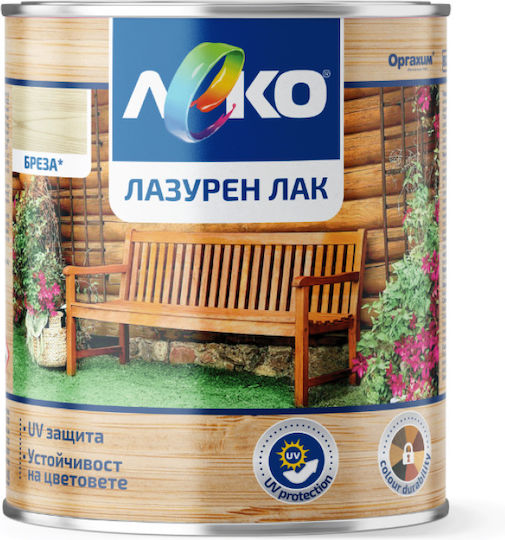 Leko Лак За Дърво Азур Алкидна Основа Гланцов Финиш 0.65л Бреза