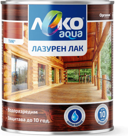 Leko Aqua Лак За Дърво Водна Основа Блестящ Финиш 0.7л Тик