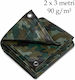 Army Tarp Outdoor 2x3 M 90 G/m² Impermeabil Cu Ochiuri Metalice Rezistent La UV