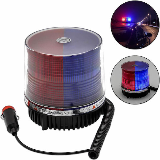 LED Warning Beacon 12-24V Magnetic Cigarette Lighter Socket Car Truck Red-Blue OEM