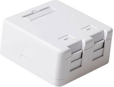 Intronics Netzwerksteckdose Selbstklebend Wandmontage 2xRJ45 W O Keystone