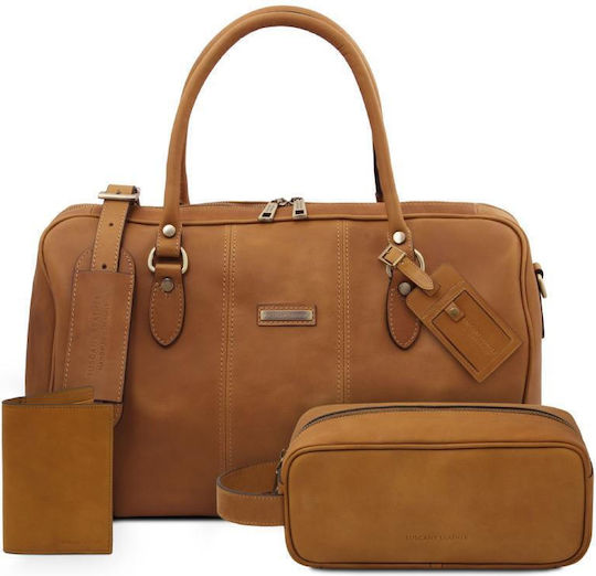 Tuscany Leather Set Sack Voyage Back Beige Leather