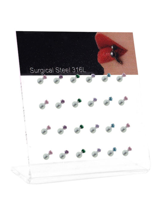 Ro-Ro Accessories Earrings with Clip from Steel with Stones