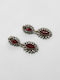 Dangle Earrings with Red Stones