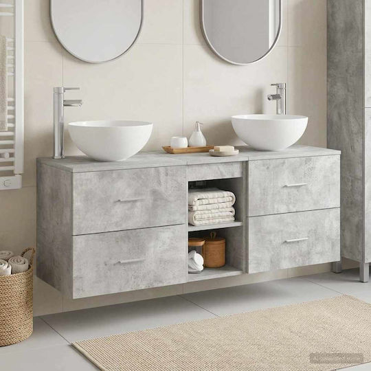 vidaXL Vanity Unit With Sink W49.5xD35xH63cm Grey