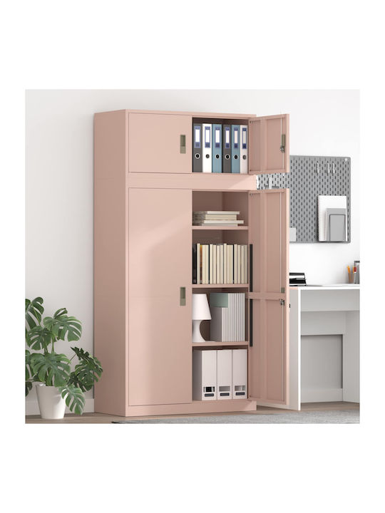 Metallisches Büroaufbewahrungsschrank mit Schloss Rosa 90x40x180cm