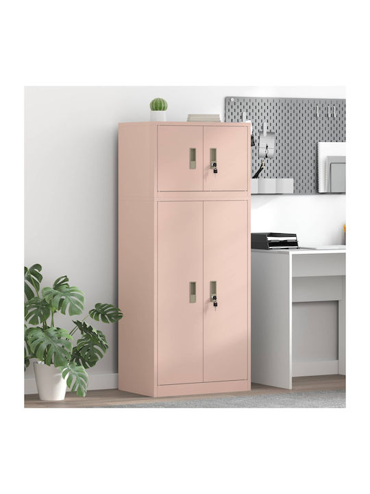 Cabinet Metalic De Birou Cu Încuietoare Roz 60x40x145cm
