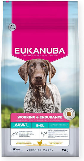 Eukanuba Care Working & Endurance 15kg Trockenfutter für Erwachsene Hunde