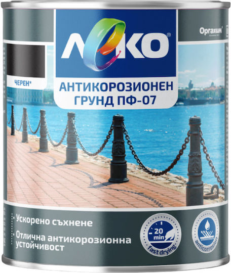 Leko Pf-07 Антикорозионен Грунд Алкидна Основа Метал 0.9l Черен