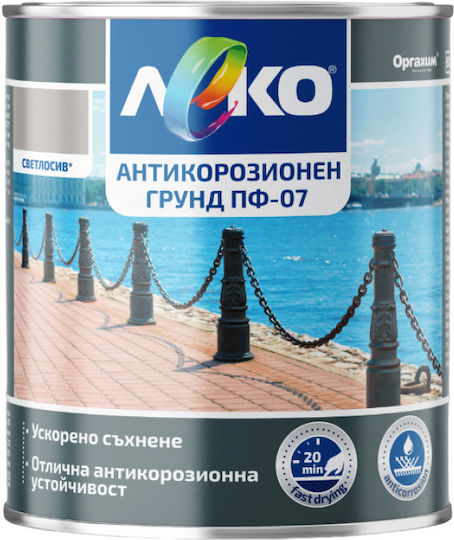 Leko PF-07 Антикорозионен грунд Алкидна основа Метал 0.9l Светлосив