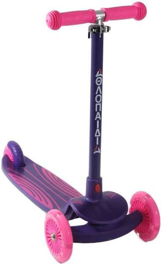 Athlopaidia Kinderroller 3-Rad mit LED-Beleuchtung Lila
