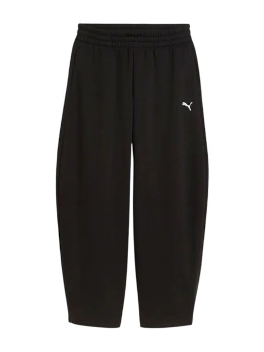 PUMA Pantaloni de trening largi Fleece negri