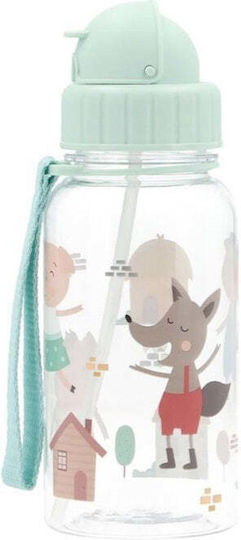 Tutete 3 Little Pigs Kids Water Bottle with Straw Multicolour 500ml