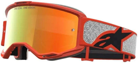 Ochelari De Motocross Alpinestars Vision 5 Rora Sil Orng Mirror-Red
