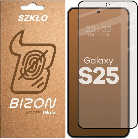 Bizon Glass Mat Folie Protectie Ecran Tempered Glass Compatibil Samsung Galaxy S25 Negru